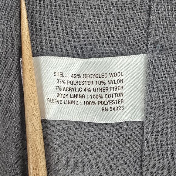 Old Navy Pea Coat Women's M Gray Red Toggles Hood - Picture 8 of 10